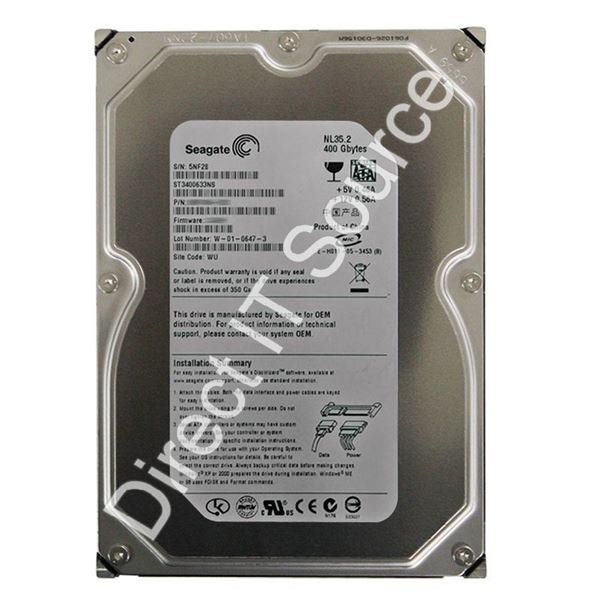 Seagate ST3400633NS - 400GB 7.2K SATA 3.0Gbps 3.5" 16MB Cache Hard Drive