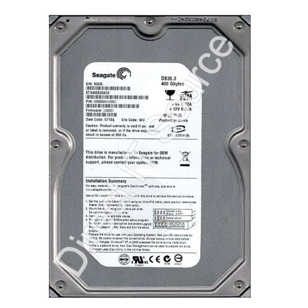 Seagate ST3400820ACE - 400GB 7.2K Ultra-ATA/100 3.5" 8MB Cache Hard Drive