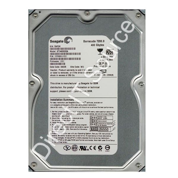 Seagate ST3400832A - 400GB 7.2K Ultra-ATA/100 3.5" 8MB Cache Hard Drive
