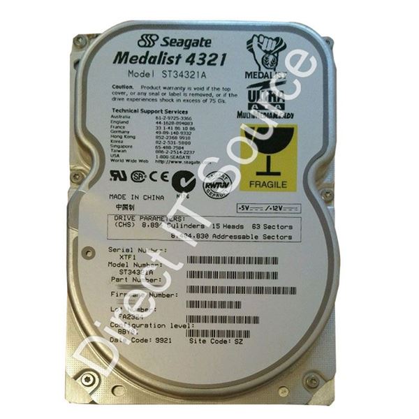 Seagate ST34321A - 4.3GB 5.4K Ultra-ATA 3.5" 128KB Cache Hard Drive