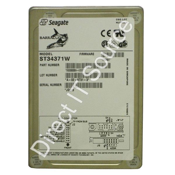 Seagate ST34371W - 4.3GB 7.2K 68-PIN Ultra SCSI 3.5" 512KB Cache Hard Drive