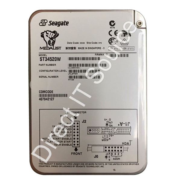 Seagate ST34520W - 4.5GB 7.2K 68-PIN Ultra Wide SCSI 3.5" 512KB Cache Hard Drive