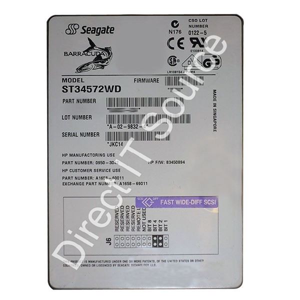 Seagate ST34572WD - 4.5GB 7.2K 68-PIN Ultra Wide SCSI 3.5" 512KB Cache Hard Drive