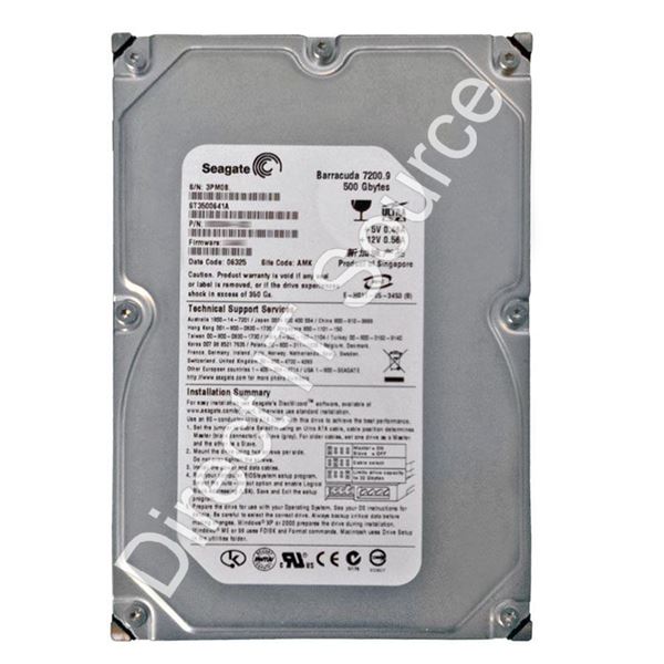 Seagate ST3500641A - 500GB 7.2K Ultra-ATA/100 3.5" 16MB Cache Hard Drive