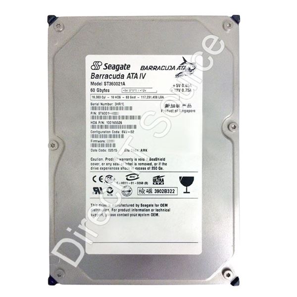 Seagate ST360021A - 60GB 7.2K Ultra-IDE ATA/100 3.5" 2MB Cache Hard Drive