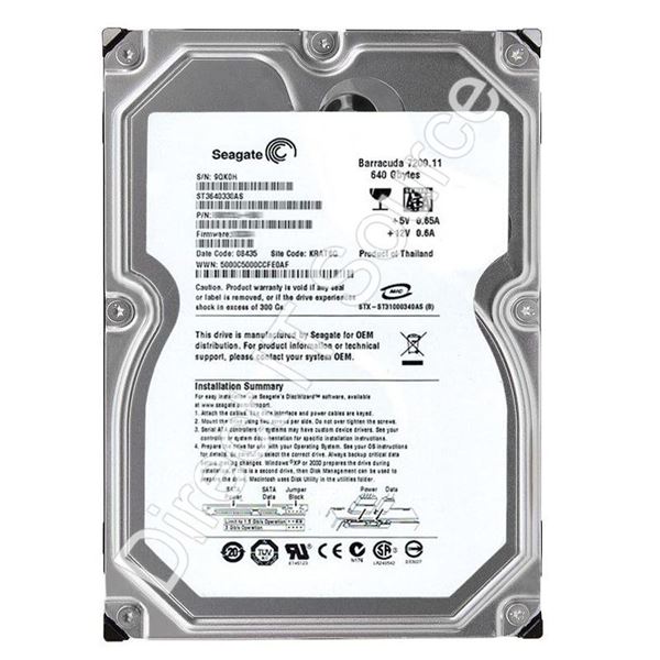 Seagate ST3640330AS - 640GB 7.2K SATA 3.5" 32MB Cache Hard Drive