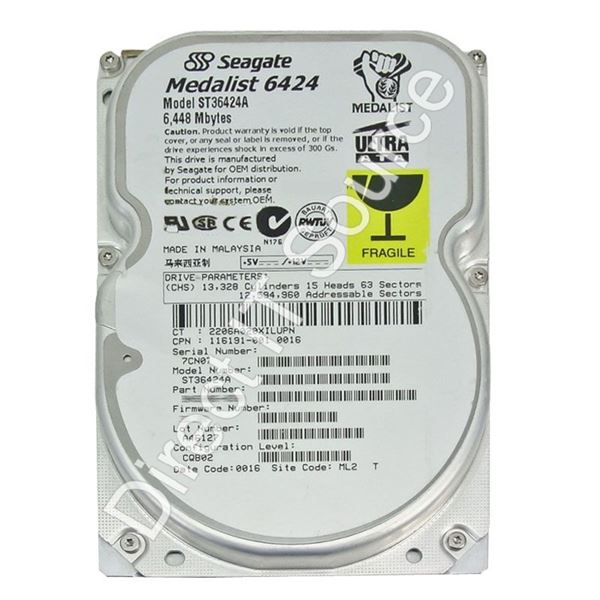 Seagate ST36424A - 6.4GB 5.4K IDE 3.5" 128KB Cache Hard Drive