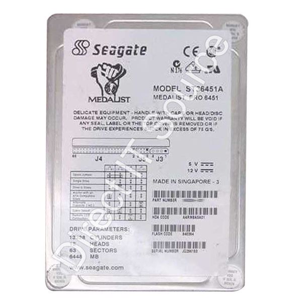 Seagate ST36451A - 6.4GB 5.4K Ultra-ATA/33 3.5" 512KB Cache Hard Drive