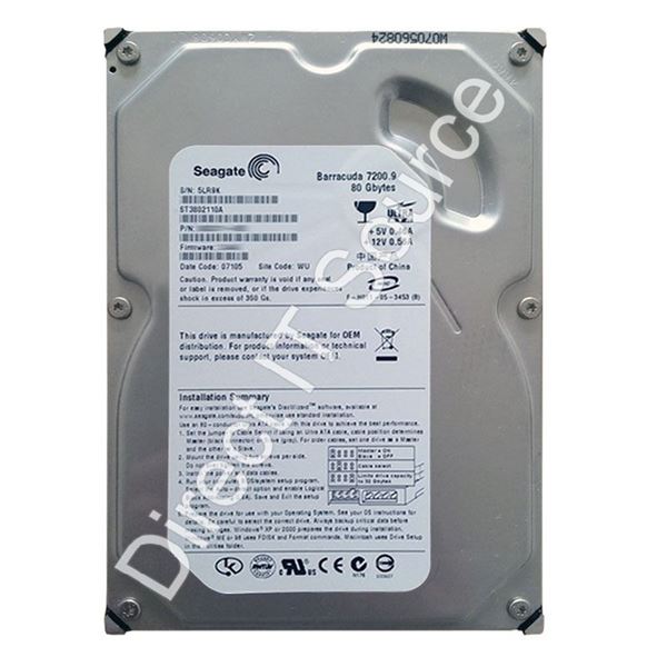 Seagate ST3802110A - 80GB 7.2K Ultra-ATA/100 3.5" 2MB Cache Hard Drive