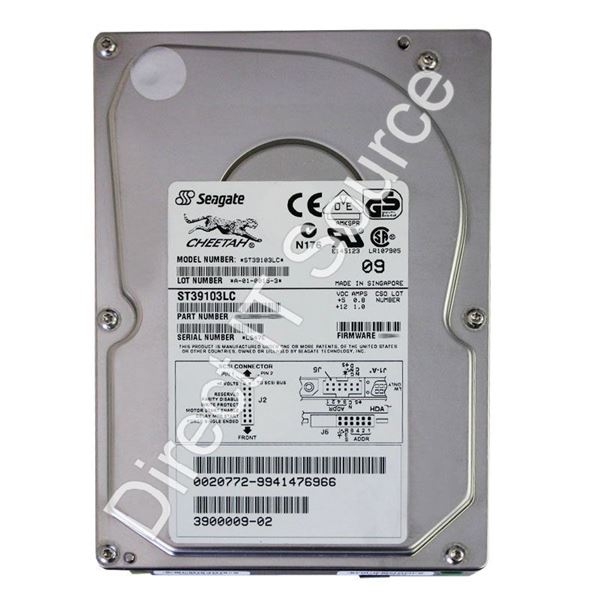 Seagate ST39103LC - 9.1GB 10K 80-PIN Ultra2-SCSI 3.5" 1MB Cache Hard Drive