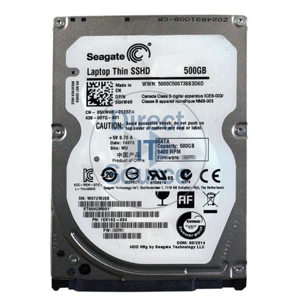 Seagate ST500UM001 - 500GB 5.4K SATA 2.5" 16MB Cache Hard Drive