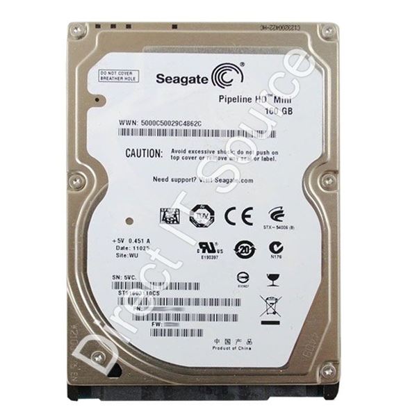Seagate ST91603110CS - 160GB 5.4K SATA 3.0Gbps 2.5" 8MB Cache Hard Drive