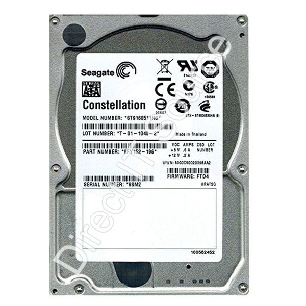 Seagate ST9160511NS - 160GB 7.2K SATA 3.0Gbps 2.5" 32MB Cache Hard Drive