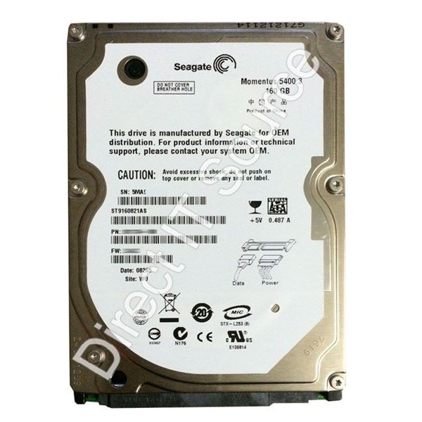 Seagate ST9160821AS - 160GB 5.4K SATA 1.5Gbps 2.5" 8MB Cache Hard Drive