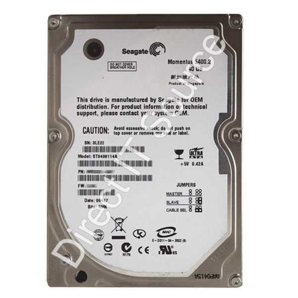 Seagate ST9408114A - 40GB 5.4K ATA/100 2.5" 8MB Cache Hard Drive