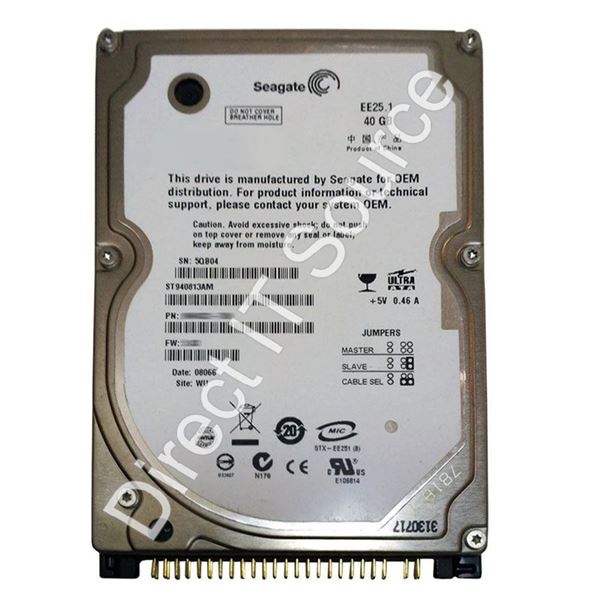 Seagate ST940813AM - 40GB 5.4K Ultra-ATA/100 2.5" 8MB Cache Hard Drive