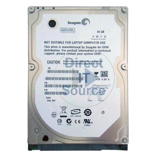 Seagate ST940814SM - EE25.1 40GB 5400RPM 2.5Inch SATA 1.5GBPS 8MB Hard Drive