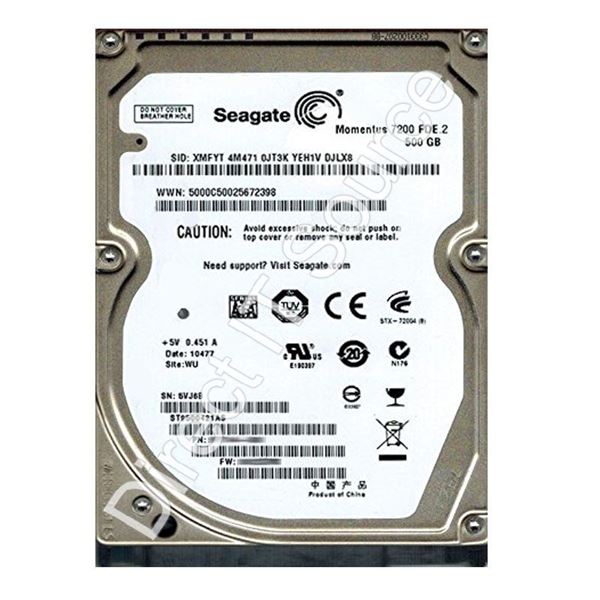 Seagate ST9500421AS - 500GB 7.2K SATA 3.0Gbps NCQ 2.5" 16MB Cache Hard Drive