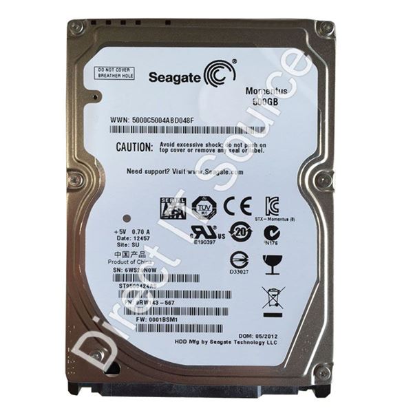 Seagate ST9500424AS - 500GB 7.2K SATA-II 3.0Gbps 2.5" 16MB Cache Hard Drive