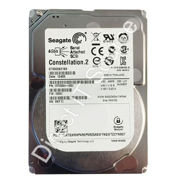 Seagate ST9500621SS - 500GB 7.2K SAS 6.0Gbps  2.5" 64MB Cache Hard Drive
