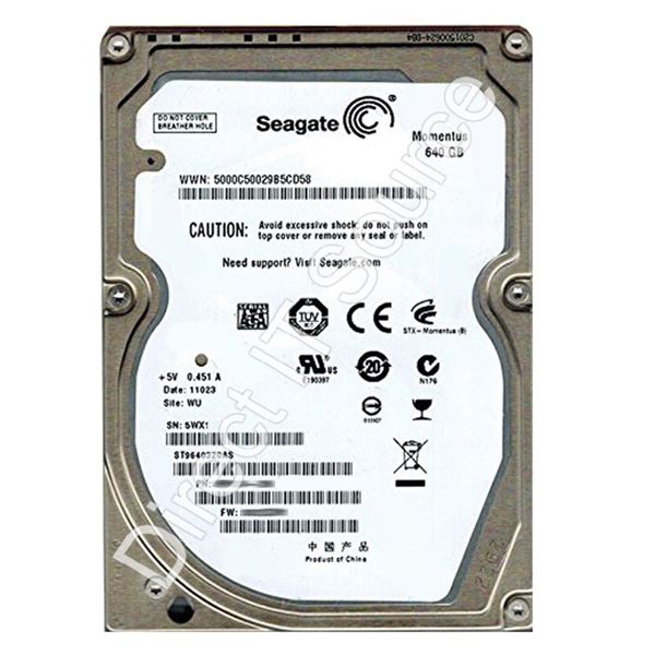 Seagate ST9640320AS - 640GB 5.4K SATA 3.0Gbps 2.5" 8MB Cache Hard Drive