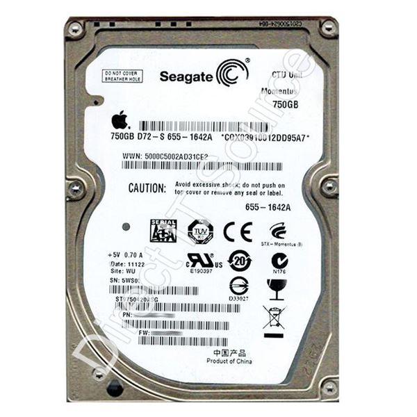 Seagate ST9750420ASG - 750GB 7.2K SATA 3.0Gbps 2.5" 16MB Cache Hard Drive