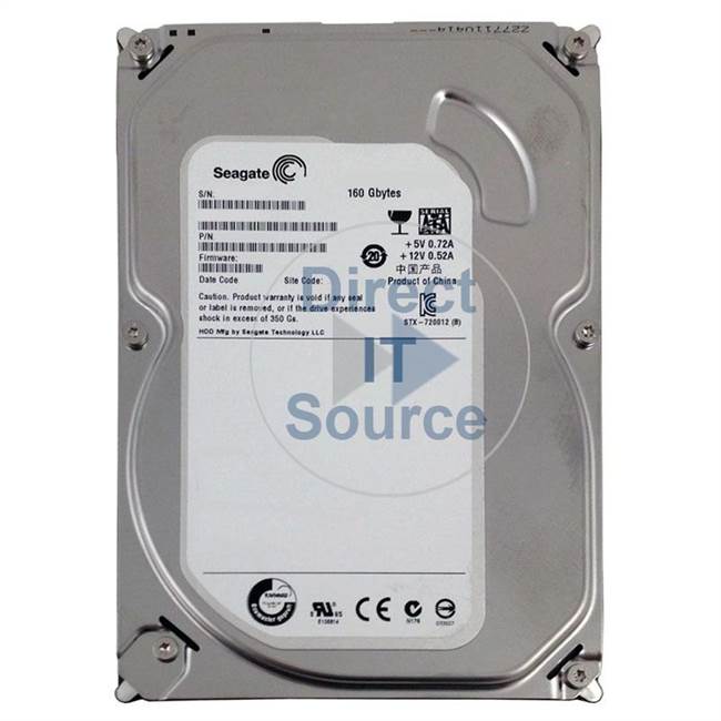 Seagate STM301603N1AAAS-RK -  160GB 7200RPM 3.5Inch SATA 3GBPS 16MB Hard Drive