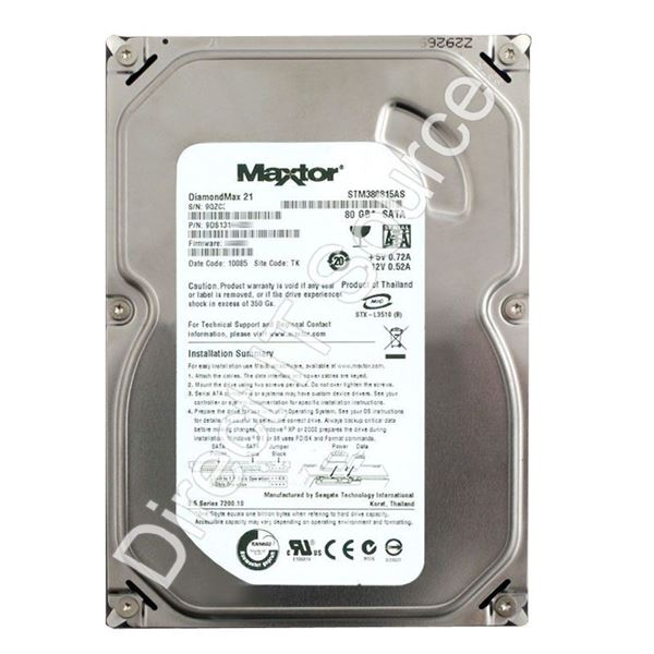 Seagate STM380815AS - 80GB 7.2K SATA 3.0Gbps 3.5" 8MB Cache Hard Drive