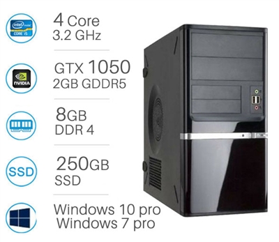 CAD WORKSTATION -  i5-6500 | 8GB DDR4 | 250GB SSD | Nvidia GTX1050 2GB | Win 7/10 Pro