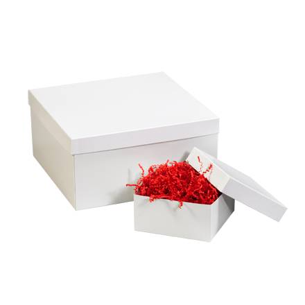 14 x 14 x 6" White Deluxe Gift Box Bottoms