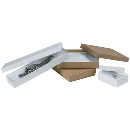 2 1/2 x 1 1/2 x 7/8" White Jewelry Boxes