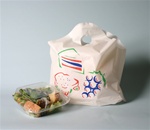 TO121016 12x10x16+10BG HD White Printed Take Out Bags