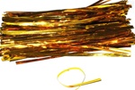 6" Metallic Plastic Gold Twist Tie 100/pk