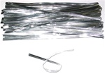 6" Metallic Plastic Silver Twist Tie