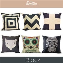 Black Linen Cushion Cover