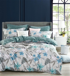 Luxury printed cotton quilt cover set - CLAIRE