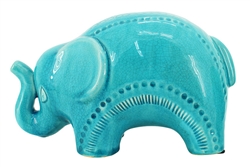 Bali elephant turq 14.5cm