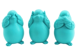 Bird set of 3 aqua