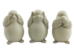 Bird set of 3 taupe