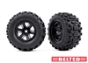 Traxxas X-Maxx  Sledgehammer Belted Tires on Black Chrome Rims (2)