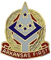 US Army Unit Crest: National Guard - Arkansas - Motto:  ARKANSAS FIRST