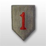 ACU Unit Patch with Hook Closure:  1ST INFANTRY W/RED (EACH)