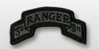 ACU Tab with Hook Closure:  RANGER 3RD BATTALLION - Scrolled