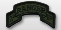 ACU Tab with Hook Closure:  RANGER 2ND BATTALLION - Scrolled