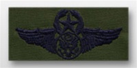 USAF Badges - Subdued Fatigue - Rayon Embroidered: Aircrew Member - Chief