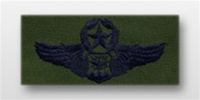 USAF Badges - Subdued Fatigue - Rayon Embroidered: Navigator/Aircraft Observer - Master