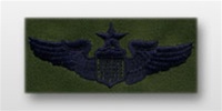 USAF Badges - Subdued Fatigue - Rayon Embroidered: Pilot - Senior