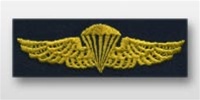 US Navy Breast Badge For Coveralls: Navy/Marine Parachutist