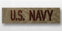 US NAVY Branch Tape:  US NAVY embroidered on DESERT