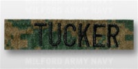 USN - USMC - Name Tape:  Individual Name Embroidered on WOODLAND DIGITAL - Sew On